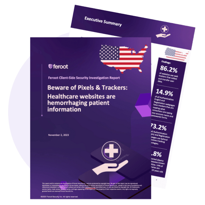 Feroot healthcare security report summary, November 2023